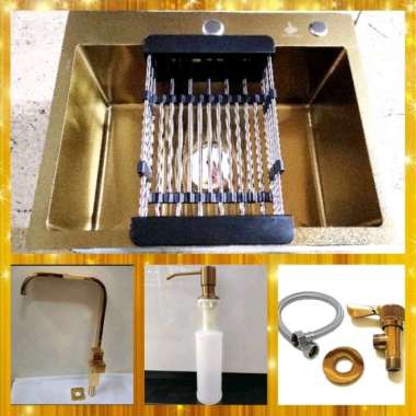 Kitchen Sink/Bak Cuci Piring 5040 GOLD Stainless 304 KRAN KOTAK