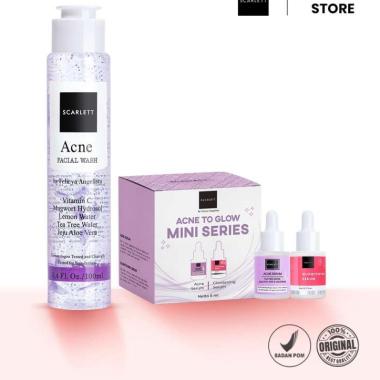 Scarlett Whitening Acne Facial Wash + Scarlett Whitening Acne to Glow Mini Series