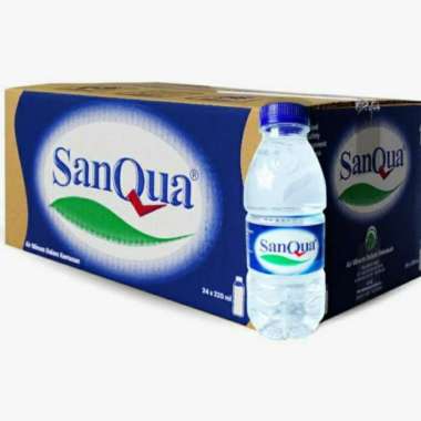 SANQUA Air Mineral 220 ml Botol Mini [1 Dus isi 24 Botol]