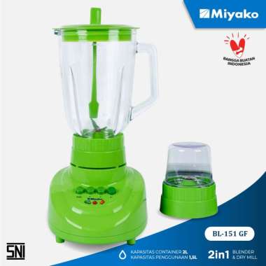 MIYAKO BL-151 GF Blender Kaca 2in1 Dry Mill [1,5 L]