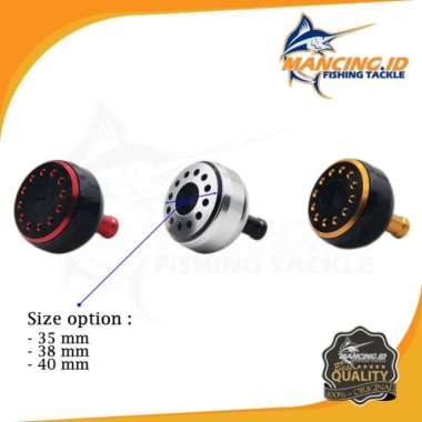 Knob Handle Reel 35mm Ryobi Daiwa Anti Karat Stainless Steel ukuran BLACK GOLD