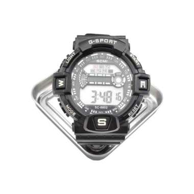 Jam Tangan Digital LCD Sport Design Pria Wanita Free Baterai dan Kotak hitam kombinasi