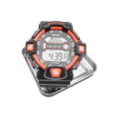 Jam Tangan Digital LCD Sport Design Pria Wanita Free Baterai dan Kotak Oranye