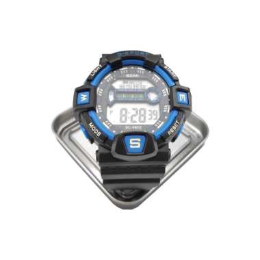 Jam Tangan Digital LCD Sport Design Pria Wanita Free Baterai dan Kotak BIRU DONGKER