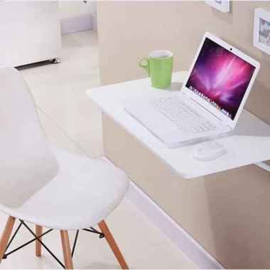 meja lipat dinding - meja laptop - rak Putih