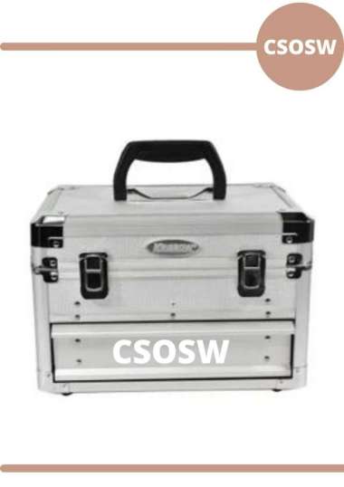 Krisbow Kotak Peralatan Aluminium Tool Box Case Kotak Perkakas Dg Laci