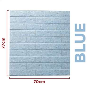 Goto Brick Wallpaper Dekorasi Sticker Dinding Foam Batu Bata 3D BLUE 70 x 77