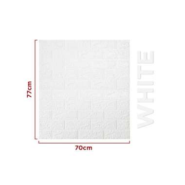 Goto Brick Wallpaper Dekorasi Sticker Dinding Foam Batu Bata 3D WHITE 70 x 77