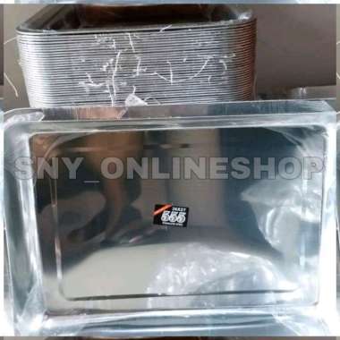 Nampan Persegi Stainless Merek 555 36×27cm