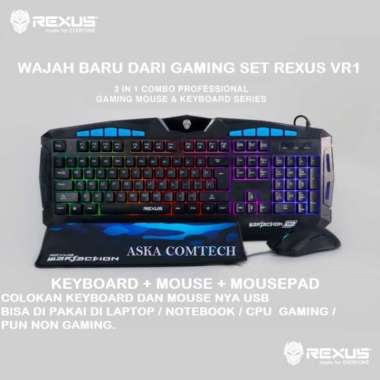 Keyboard Rexus VR1 Warfaction / Paket Keyboard Gaming Rexus Becklit Multicolor