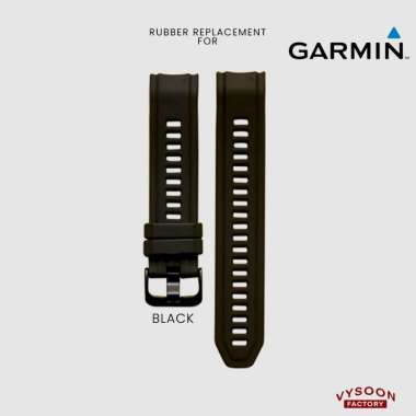 Strap Rubber Silicone Tali Karet Jam Garmin Solar Tactical Instinct 2s Black