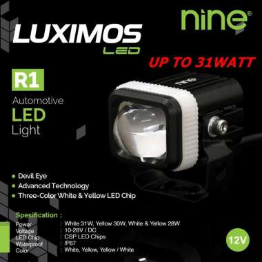 LAMPU LED TEMBAK SOROT SPOT LASER 2 WARNA ORIGINAL 9NINE LUXIMOS R1 DEVIL EYE