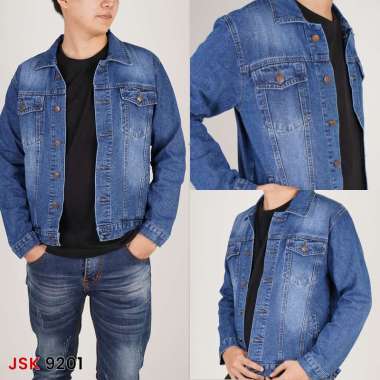 [SIZE L-XXL] Jaket Denim Jaket Dilan Jaket Jeans Pria Jaket Jeans Polos Jaket Sobek Pria Big Size 92