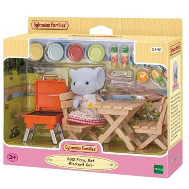 Mainan Koleksi Sylvanian Families BBQ Picnic Set Elephant Girl
