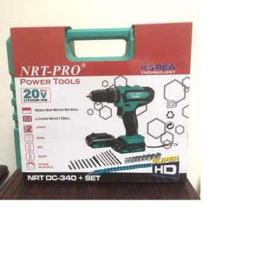 MESIN BOR BESI BETON KAYU BATERAI NRT-PRO CORDLESS DRILL 20V HIJAU