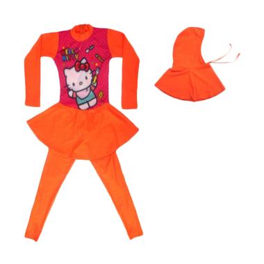 Nice ABG Motif Hello Kitty Baju Renang Muslim - Orange