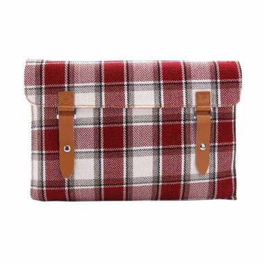 ... Cooltech Tas Laptop Tweed Flanel Softcase Sleeve Case for Macbook 13 3 Inch Merah
