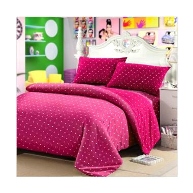 Ellenov Motif Polkadot Sprei dan Bed Cover - Pink Fanta