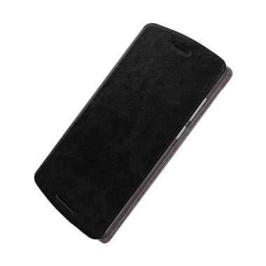 Mofi Leather Flip Cover Casing for Lenovo K4 Note - Hitam