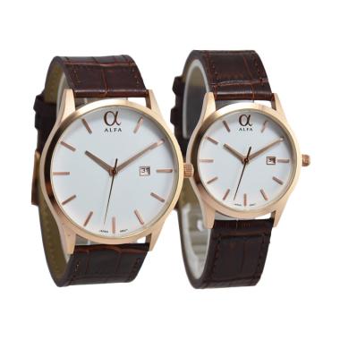 Alfa D45H17055010CCKTRGP Couple Edition Jam Tangan Pasangan - Brown