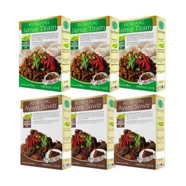 Laziz! Food 3 Rendang Ayam Suwir & ... Tiram Set Makanan Instan