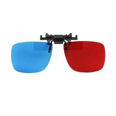 Kacamata 3D Clip On Anaglyph - Red Cyan Merah Biru