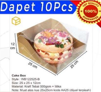 WB122525 - Cake Box Mika Dus Packaging Kue Lapis Kemasan