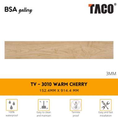 TACO VINYL 3MM TV 3010 WARM CHERRY / LANTAI KAYU VINYL / WOOD FLOORING