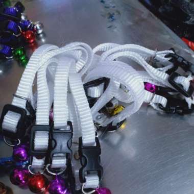 kalung kucing lonceng putih polos