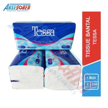 Tissue Natural Soft Tessa 250 Sheet [2 Ply] / Tissu Tesa / Tisu Wajah Besar / Tisu Bantal 250 Lembar
