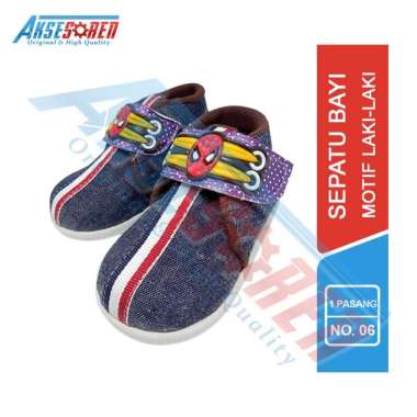 Sepatu Bayi Bunyi Motif Laki-laki Bunyi Cicit Motif Lucu / Sepatu Cit Cit Anak Spiderman Jeans / Den