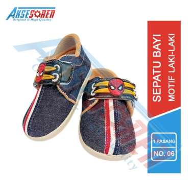 Sepatu Bayi Bunyi Motif Laki-laki Bunyi Cicit Motif Lucu / Sepatu Cit Cit Anak Spiderman Jeans / Den