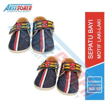 Sepatu Bayi Bunyi Motif Laki-laki Bunyi Cicit Motif Lucu / Sepatu Cit Cit Anak Spiderman Jeans / Den