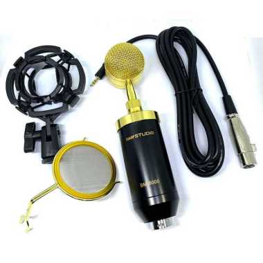 Professional Condenser Studio Microphone mic Shock Proof Mount BM 8000 jack 3.5mm bm8000 rekaman Gol