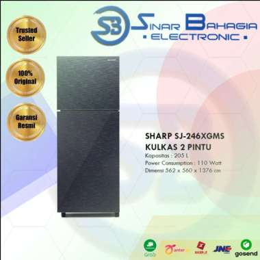 SHARP SJ-246XGMS KULKAS 2 PINTU (NEW) (KHUSUS BANDUNG)