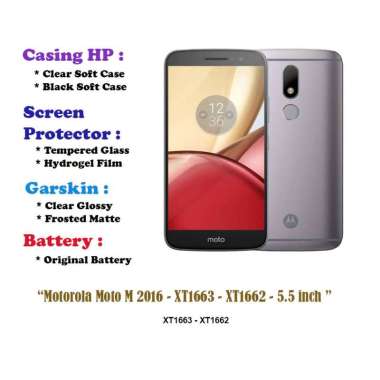 Motorola Moto M 2016 - XT1663 - XT1662 - 5.5 inch - Case - Screen Protector - Battery - Dll Garskin