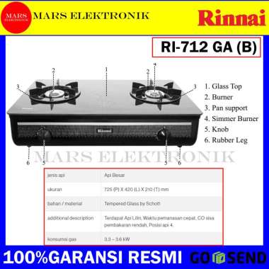 Jual Kompor Gas Rinnai 712t Medan Agustus 22 Berkualitas Tahan Lama Terpercaya Blibli