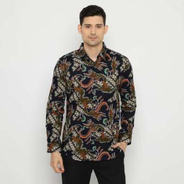 Platini Kemeja Batik Pria Lengan Panjang Navy 460554 XXL