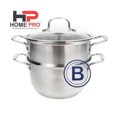 Homepro - Panci Kukus Steamer 22 Cm Susun 2 Stainless Steel Alas Ganda