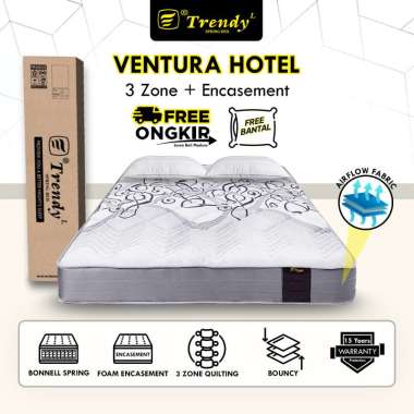 Trendy Ventura Hotel Encasement Foam 21 cm - Kasur Spring Bed / Matras Dalam Box 160x200x21 Coklat