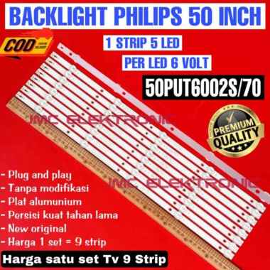 BACKLIGHT TV PHILIPS 50PUT6002 LAMPU BL LED TV PHILIPS 50 INCH 5K