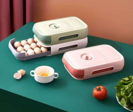 Tempat Telur Laci Penyimpanan Rak Telur Wadah