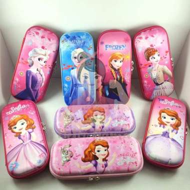 Kotak Tempat Pensil Anak Perempuan Princess Putri Sekolah Paud Tk Sd Multicolor