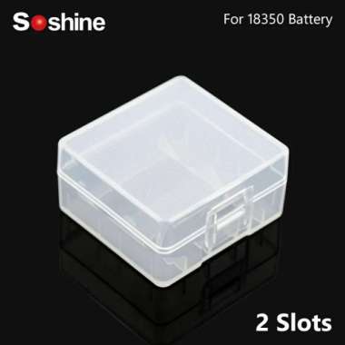 SOSHINE KOTAK BATERAI HOLDER BATTERY CASE 18350 ISI 2 HIGH QUALITY