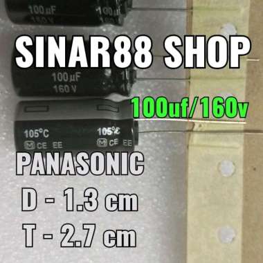 HARGA 100 PCS ECO 100UF/160V 100UF 160V 100uf160V ELKO ELCO CAPASITOR PANASONIC ORIGINAL