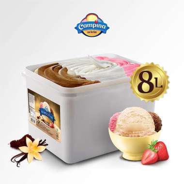 Promo Harga Campina Ice Cream Neapolitan 8000 ml - Blibli