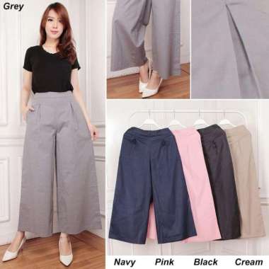 Celana Kulot Panjang Terbaru Katun Street Celana Novel Kulot Wanita Hitam