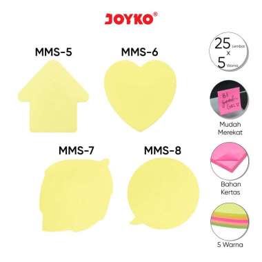 Memo Stick Kertas Memo Tempel Sticky Note Joyko MMS-5 ~ 8 Berbentuk Bentuk Panah