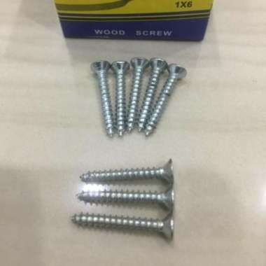 skrup kayu 1x6 sekrup cacing wood screw sekerup