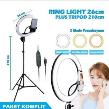 Ring Light 26cm + Tripod 2.1m - Lampu Makeup - Lampu TIKTOK Multicolor
